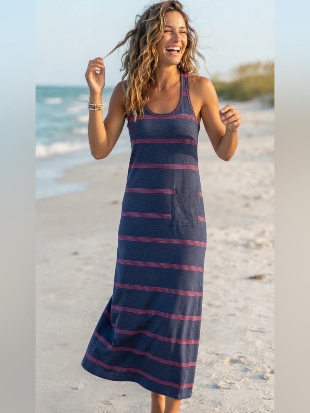 Lole Striped Tank Maxi Dress Size XS